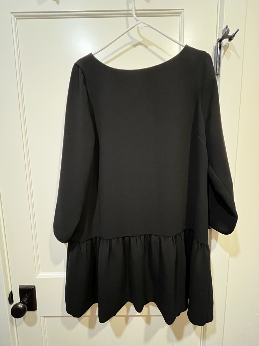 J. Crew drop waist ruffle hem boat neck dress 3/4 sleeve size 16
